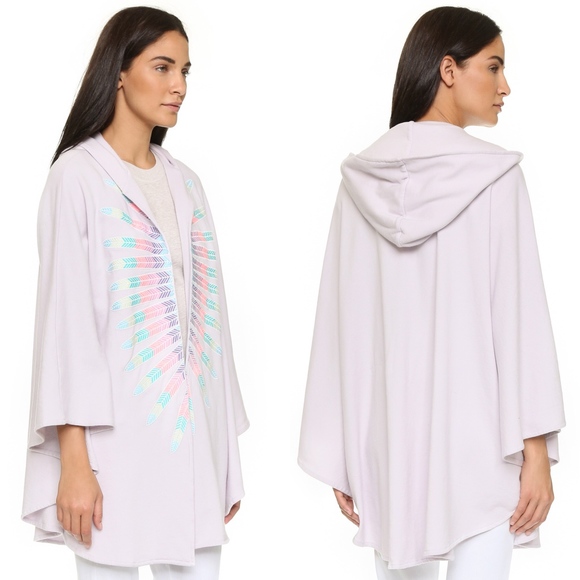 Mara Hoffman Feather Coracias Hooded Cape Active - Picture 6 of 6